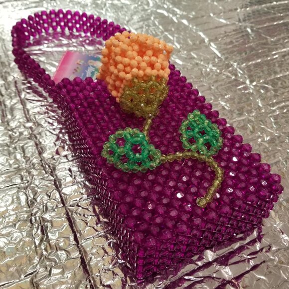 NWT 2021 Susan Alexandra New York Rose Garden Beaded Bag - Picture 7 of 13